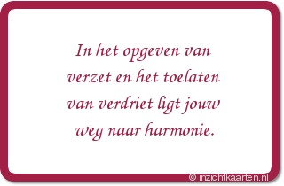 In het opgeven van verzet en het toelaten van verdriet ligt jouw weg naar harmonie.