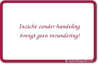 Inzicht zonder handeling brengt geen verandering!