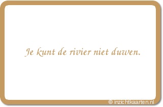 Je kunt de rivier niet duwen.