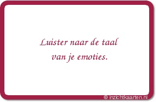 Luister naar de taal van je emoties.